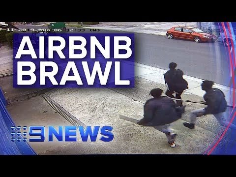 Airbnb party ends in wild street fight in Melbourne’s east | Nine News Australia