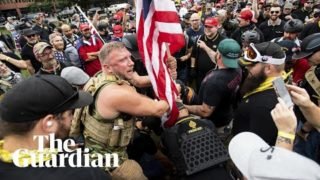 Far-right groups and counter-protesters take to the streets in Portland