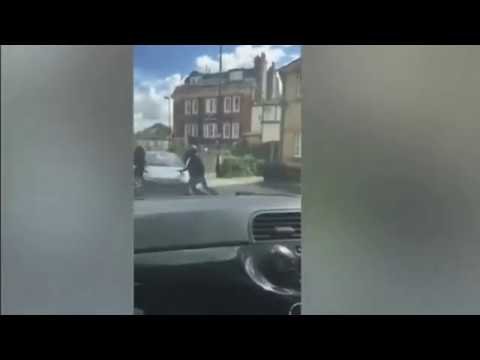 Knife fight on the streets of London (UK) ITV London News – 9th June 2019